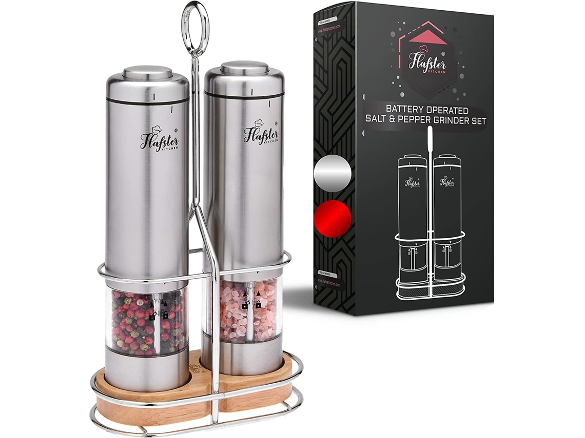 Molinillo eléctrico de sal y pimienta, automático, con batería, ligero y a batería, Rosewell