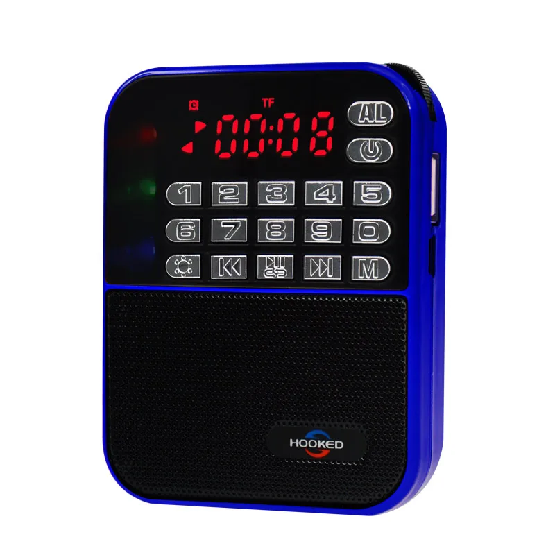 (Azul) Radio Bluetooth de bolsillo con graves potentes, multifuncional y batería de 2000 mAh.