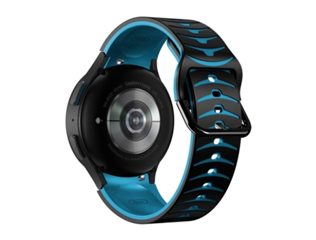 Correa de Silicona línea curva bicolor para Samsung Galaxy Watch 4 40mm/44mm/Watch 4 Classic 42mm/46mm/Watch 5 40mm/44mm - negro/cielo azul