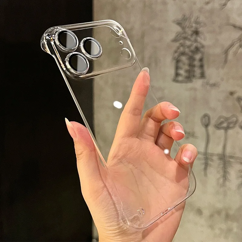 (iphone 14 Pro Max Transparente) Funda Para Iphone Sin Marco, Galvanizada, Ultrafina Y A Prueba De Golpes, Protectora Transparente.