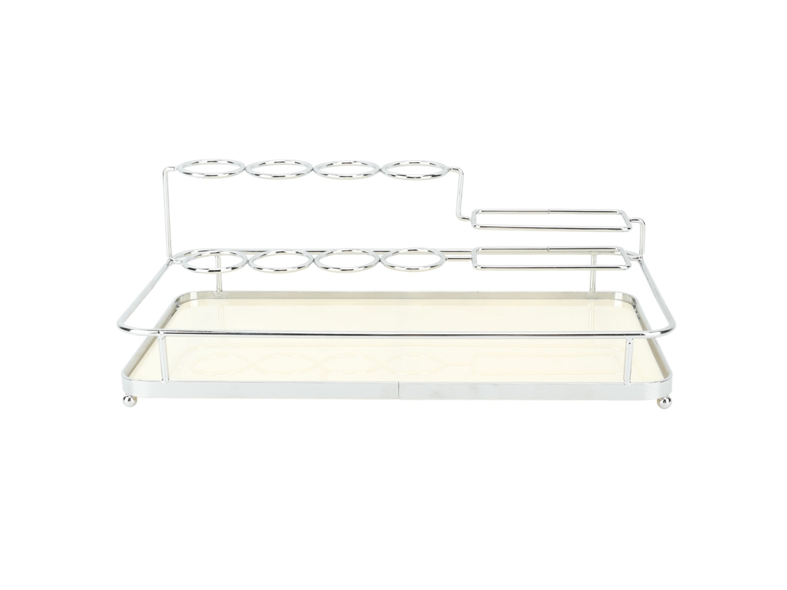 Soporte de hierro para enjuague bucal (almacenamiento eficaz de cepillos de dientes y pasta de dientes)