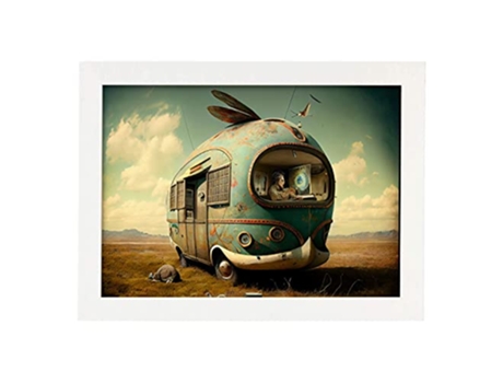 NACNIC Poster Caravana En Estilo Surrealismo Cinematográfico Ilustraciones Y Grabados De Historieta Abstracta Y Artística A3 Marcos Blancos