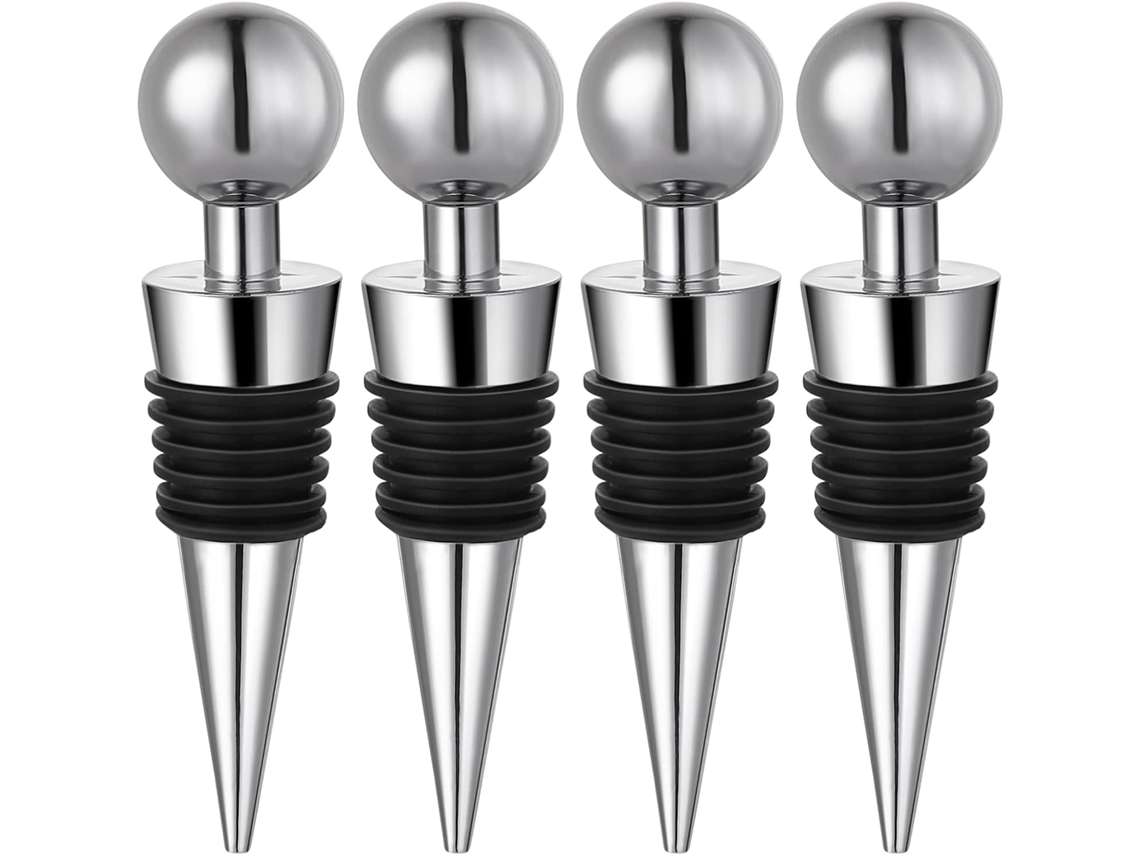 4 Dátiles reutilizables para botellas de vino, garrafas, champán, prosecco y cerveza ZYBLSSBB