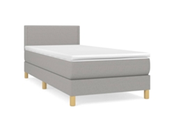 Maison Exclusive - Cama Box Spring Con Colchón Tela Gris Claro 90x200 Cm