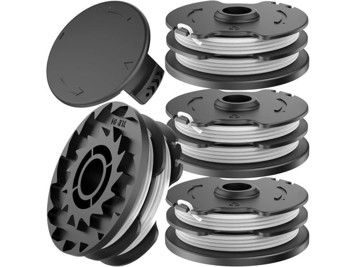 4 bobinas de repuesto y cubiertas de bobina línea de bobina compatible con batería Parkside Lidl Prta 20-Li C3 A1B2 Prt 550 A1 MIOLOE
