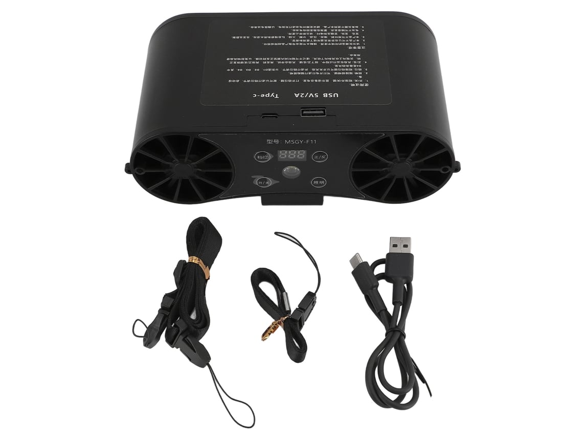 Ventilador De Cintura Recarregável Usb Com Display Digital 10000mah Ventilação Forte Para Exterior Verão