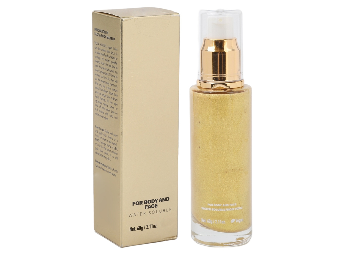Gel holográfico con purpurina para el cuerpo, 60 g, maquillaje dorado