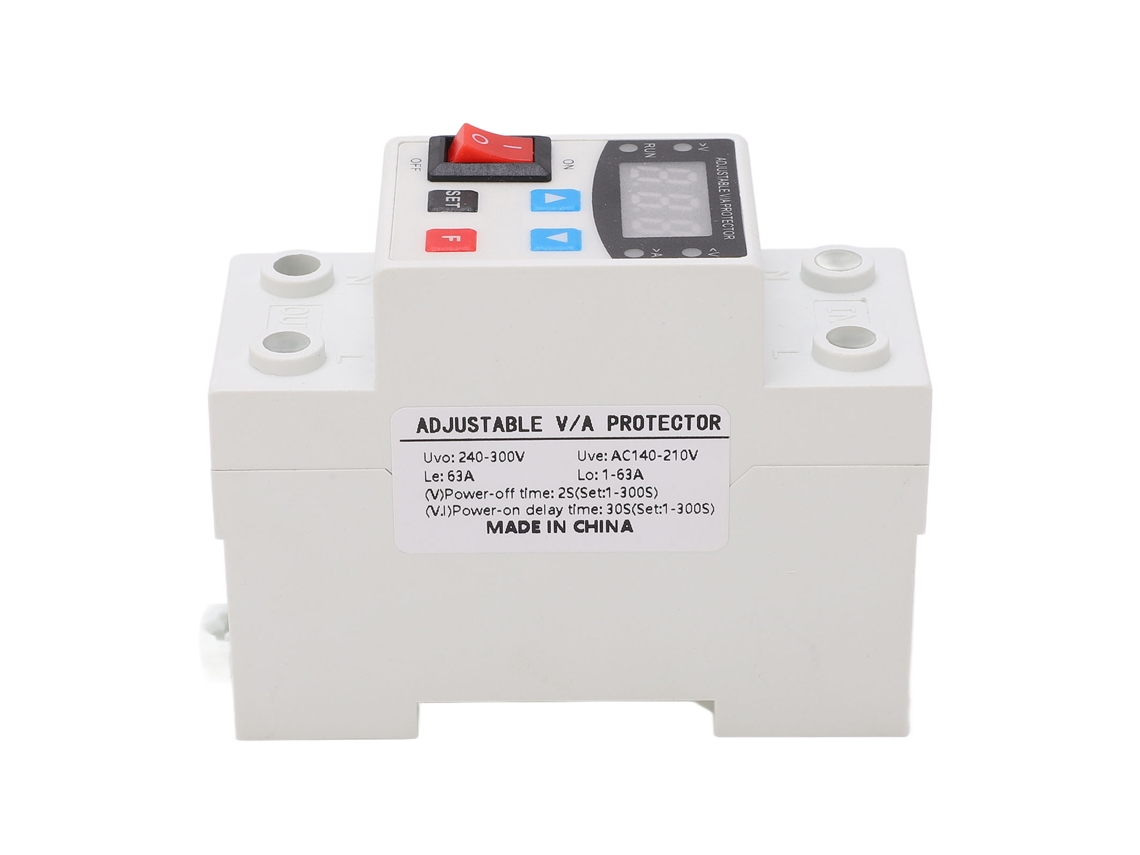 Protector De Voltaje Y Corriente Ajustable Con Pantalla Digital, Pararrayos 1-63a 240-300v