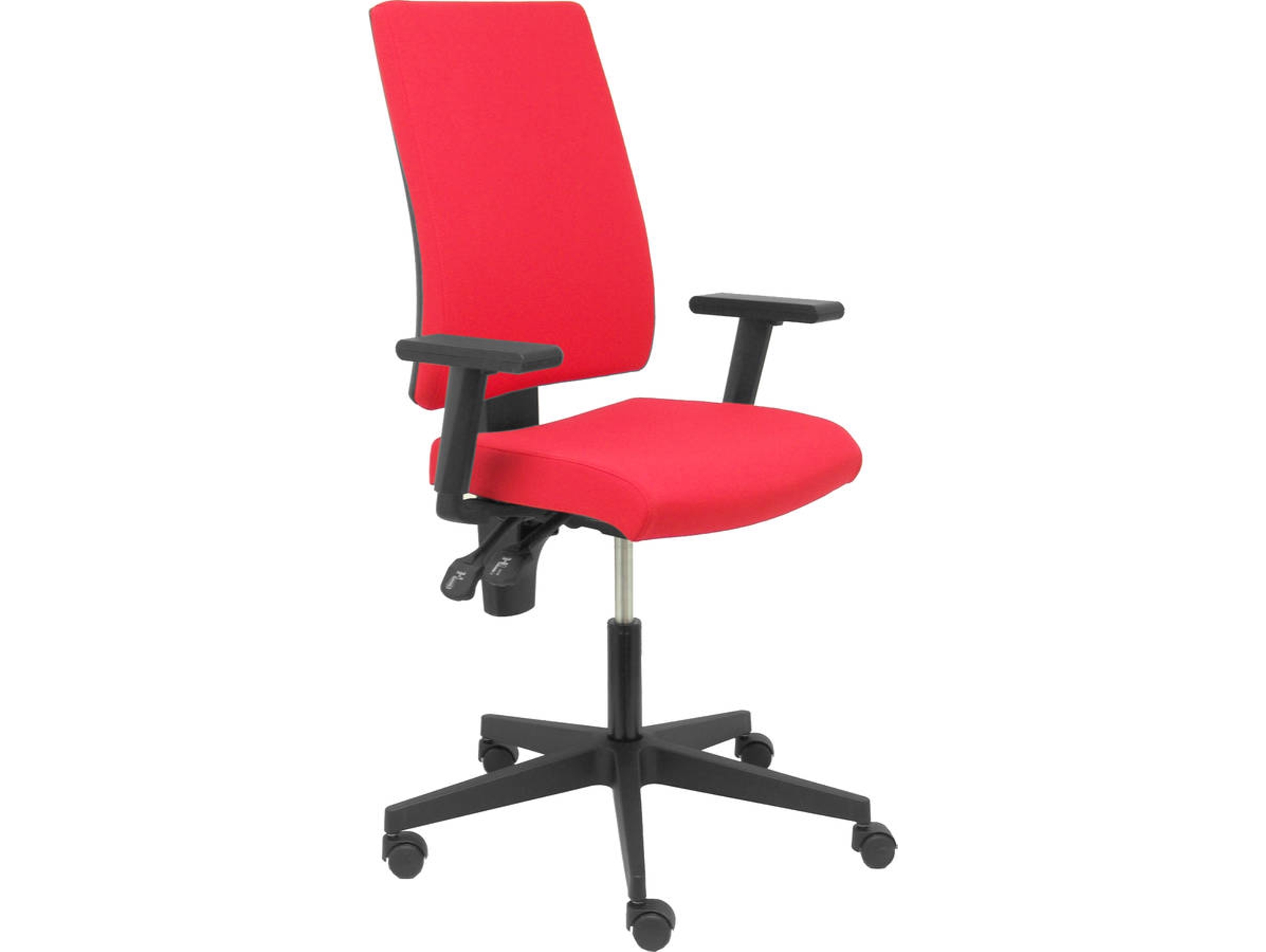 Silla de Escritorio Operativa PIQUERAS Y CRESPO Lezuza Rojo (Brazos regulables - Tejido)