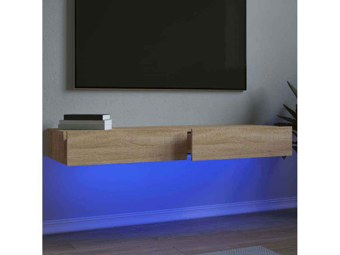 Muebles De Tv Con Luces Led 2 Uds | Armario Para Tv | Gabinete De Tv Roble Sonoma 60x35x15,5 Cm