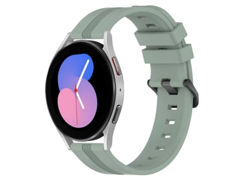 Correa de reloj inteligente para Samsung Galaxy Watch5 40 mm 20 mm Correa de reloj Slicone a rayas cóncavas (gris verde)