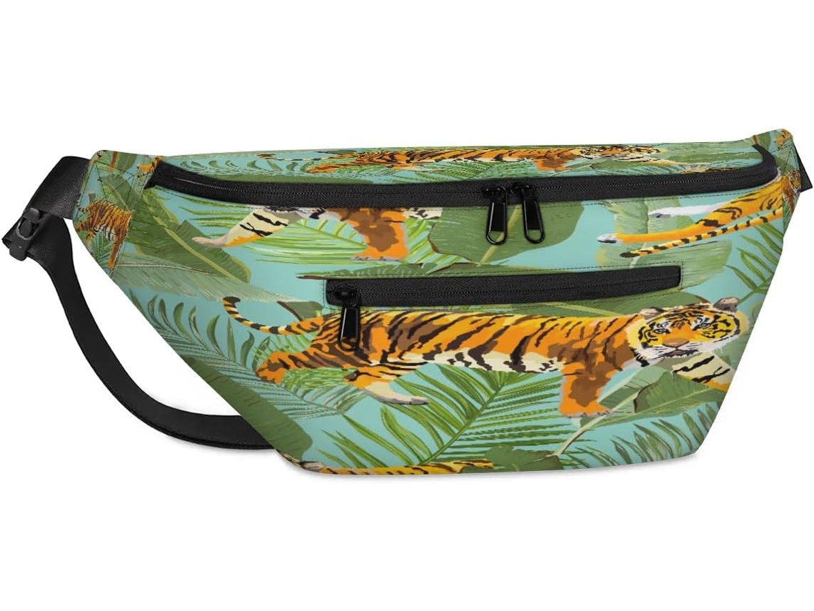 Bolso Hombro Unisex Estampado Hojas Palmera Tropical Para Hombre Mujer Gran Capacidad Estilo Casual Ideal V
