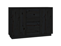Aparador 111x34x75 cm Madera Maciza de Pino Negro MAISON EXCLUSIVE