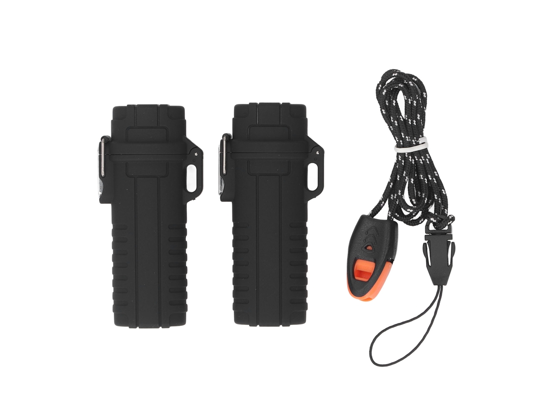 2 tubos de almacenamiento impermeables con tapas herméticas para acampar y viajar - Negro
