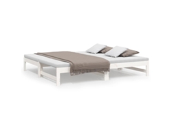 Maison Exclusive - Sofá Cama Extraíble Madera Maciza De Pino Blanco 2x(75x190) Cm