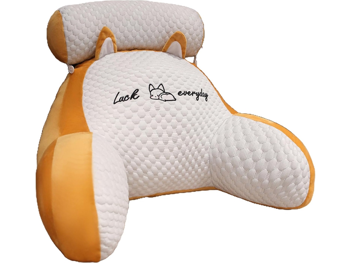 Almohada De Lectura Grande Con Cabecero Desmontable Para Trabajar O Leer En La Cama O En El Suelo,naranja Gertiz