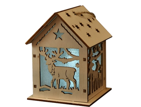 Casa iluminada de Navidad luminosa, para adorno de escritorio de Navidad decoración de vacaciones para el hogar, estilo 2