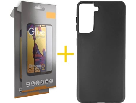 Kit Funda + 2 Protectores de Pantalla Samsung Galaxy S21 + Plus SKYHE Full (Negro)