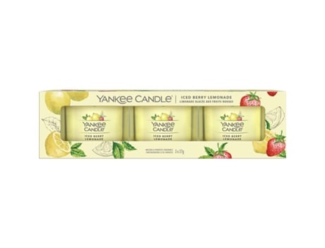 Pack de 3 Velas Votivas Aromáticas Limonada de Bayas Heladas YANKEE CANDLE