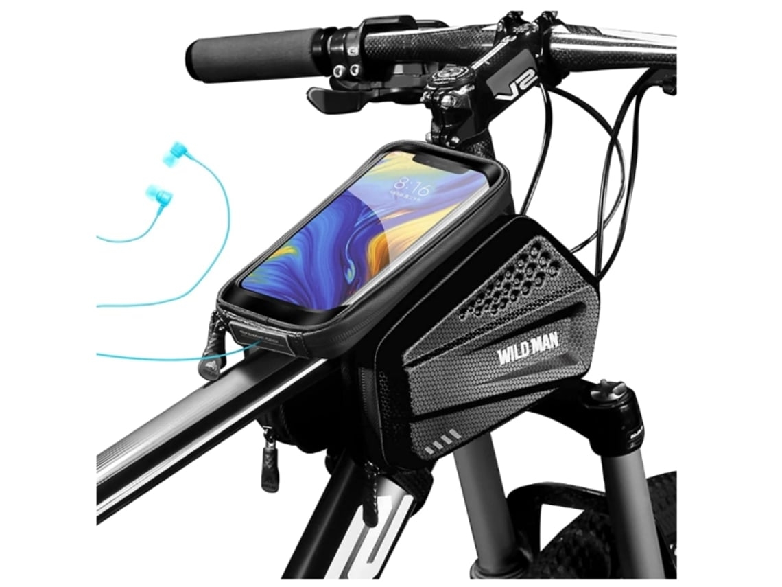 Bolsa impermeable para cuadro de bicicleta FACPOET con banda reflectante de TPU y soporte para teléfono con pantalla táctil