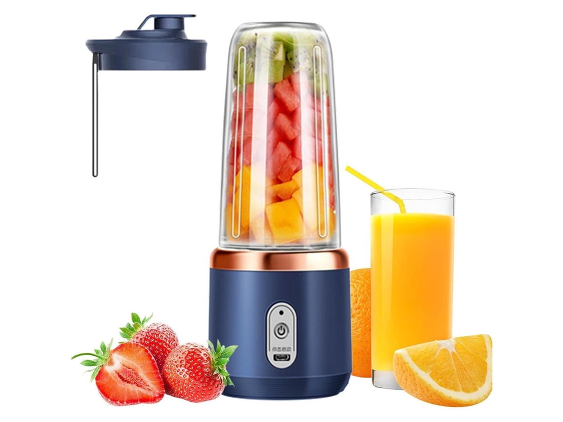Licuadora portátil | Ideal para deportes, gimnasio, hogar, desayuno y camping (blanco)
