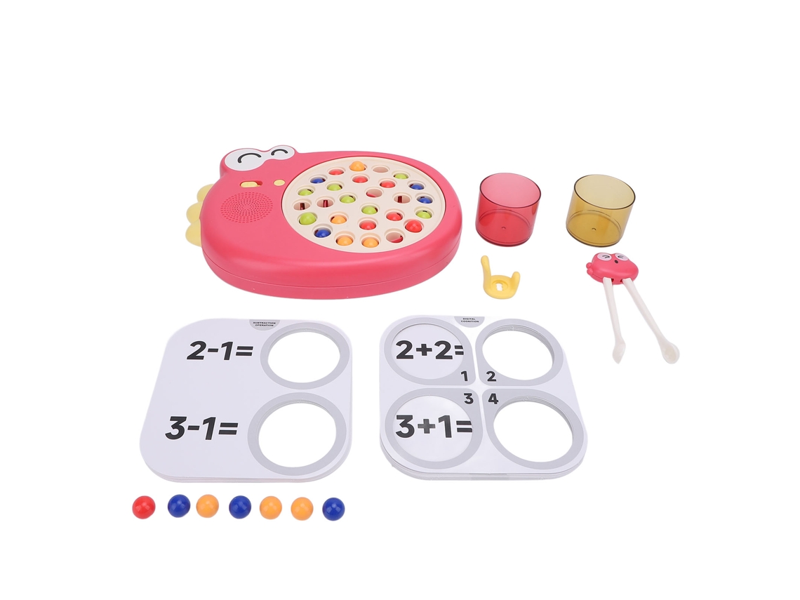 Ats-juguete Educatsivo Para Niños Aprendizaje Temprano Tijeras De Comer Entrenador De Palillos Clip De Perlas Dinosaurio Rojo