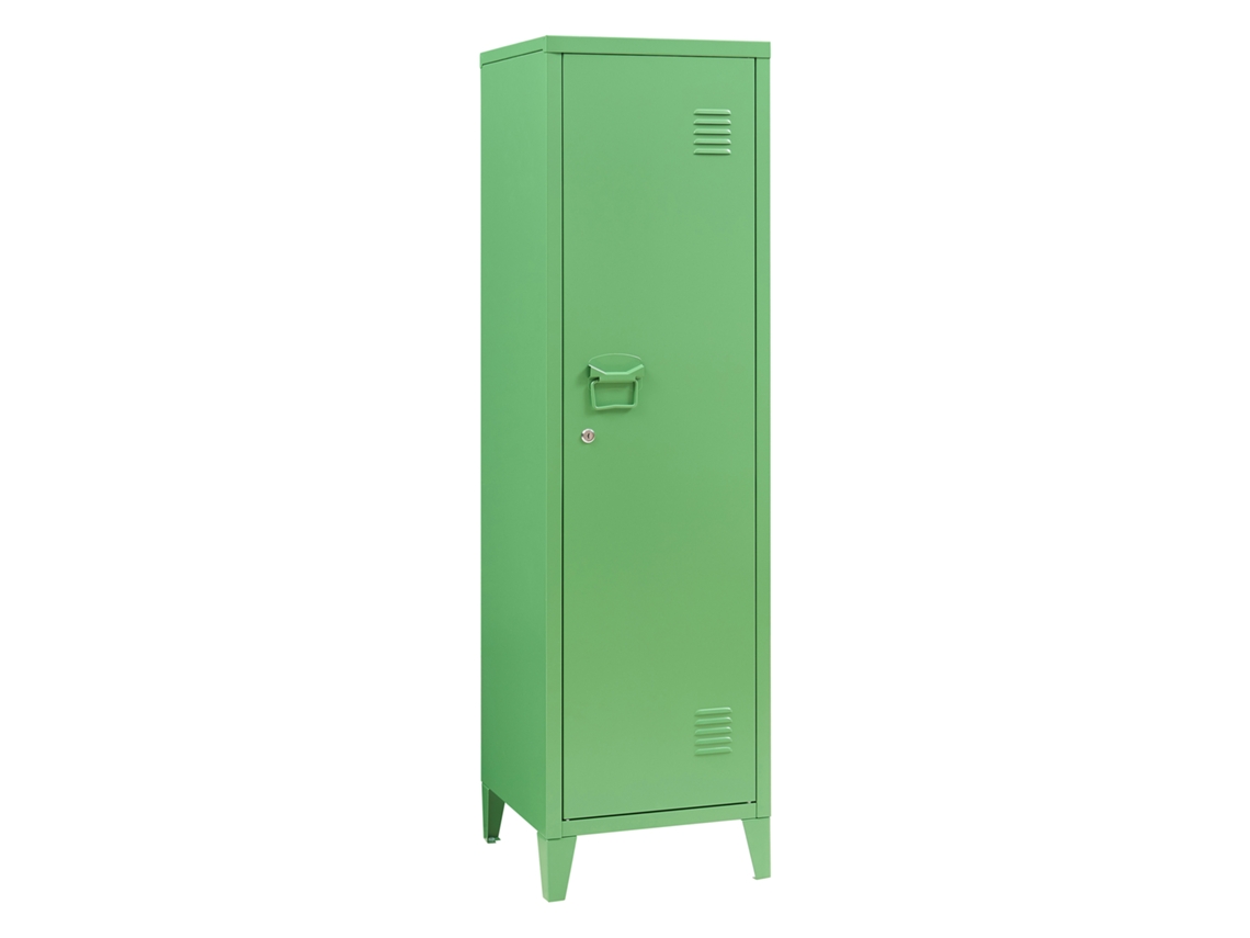 Taquilla individual Kurikka con 2 estantes, metal, 137x38x38 cm, verde manzana, [EN.CASA]