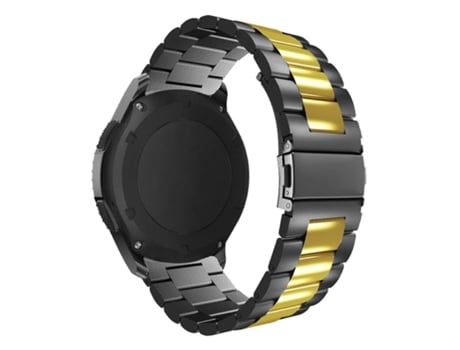 Correa Acero Inoxidável Adaptable Negro y Dorado para Garmin Venu 2 Plus