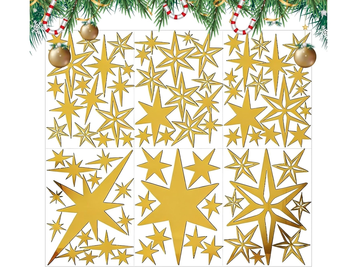 Decoración De Pared Con Espejo De Estrellas: Adhesivos Acrílicos 2d Removibles Para Pared, Ideales Para Niñas.