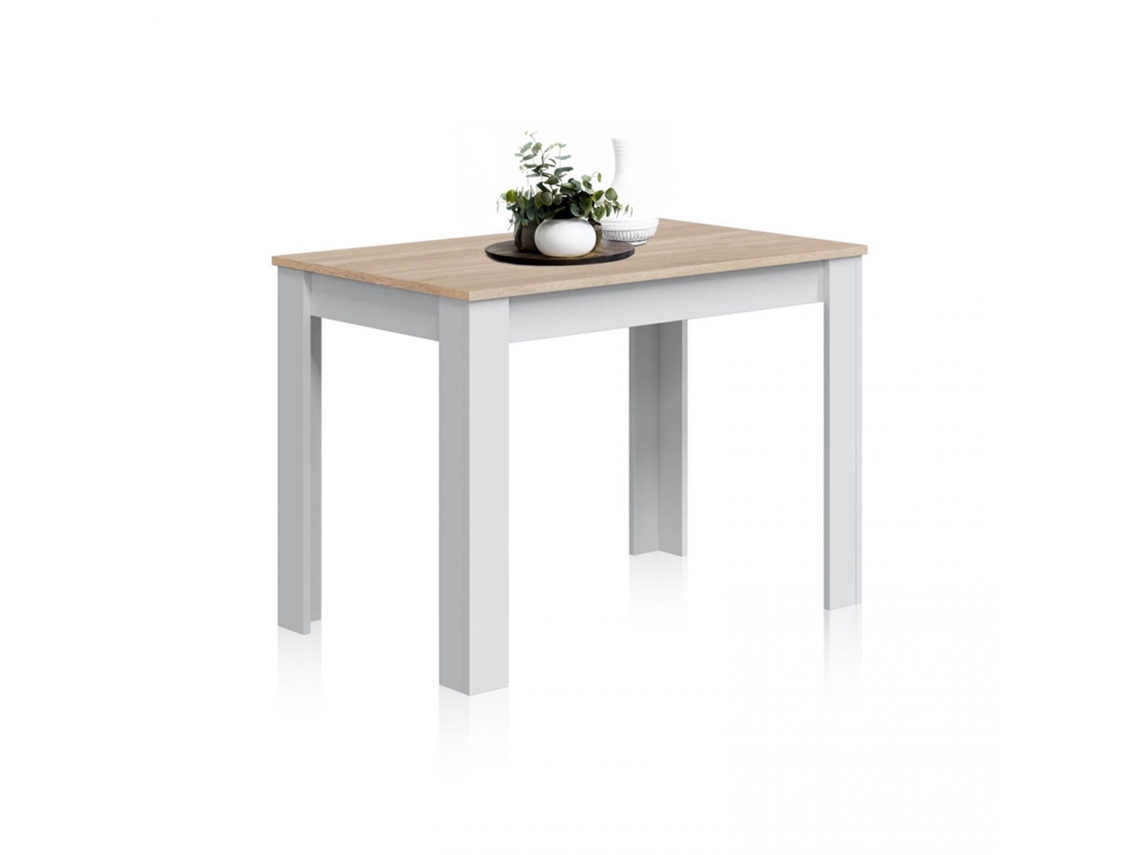 Mesa de comedor Cloe Blanco Artik (Blanco Mate) - Roble Canadian 109 x 78 x 67cm cm