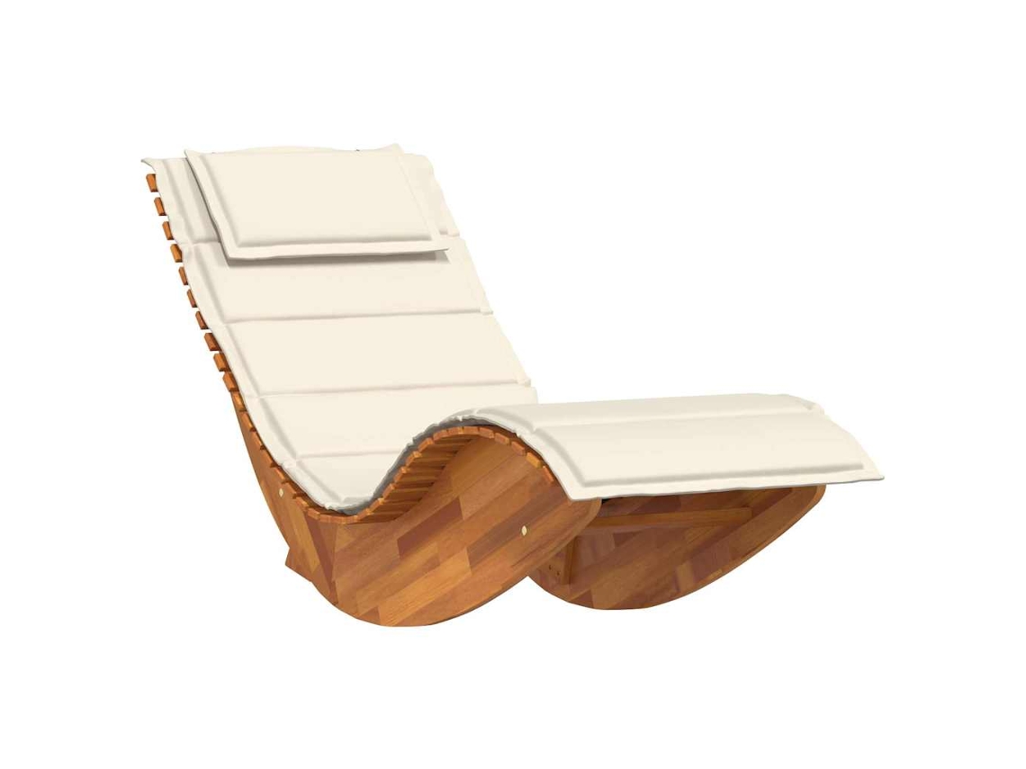Maison Exclusive - Tumbona Mecedora Con Cojín De Madera Maciza De Acacia