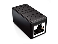 Adaptador De Cable Ethernet Blindado Cat6 Rj45 Hembra, Color Negro.