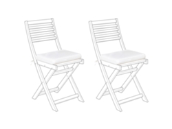 Conjunto de 2 cojines de asiento BELIANI Fiji de Poliéster Blanco 38x29x5