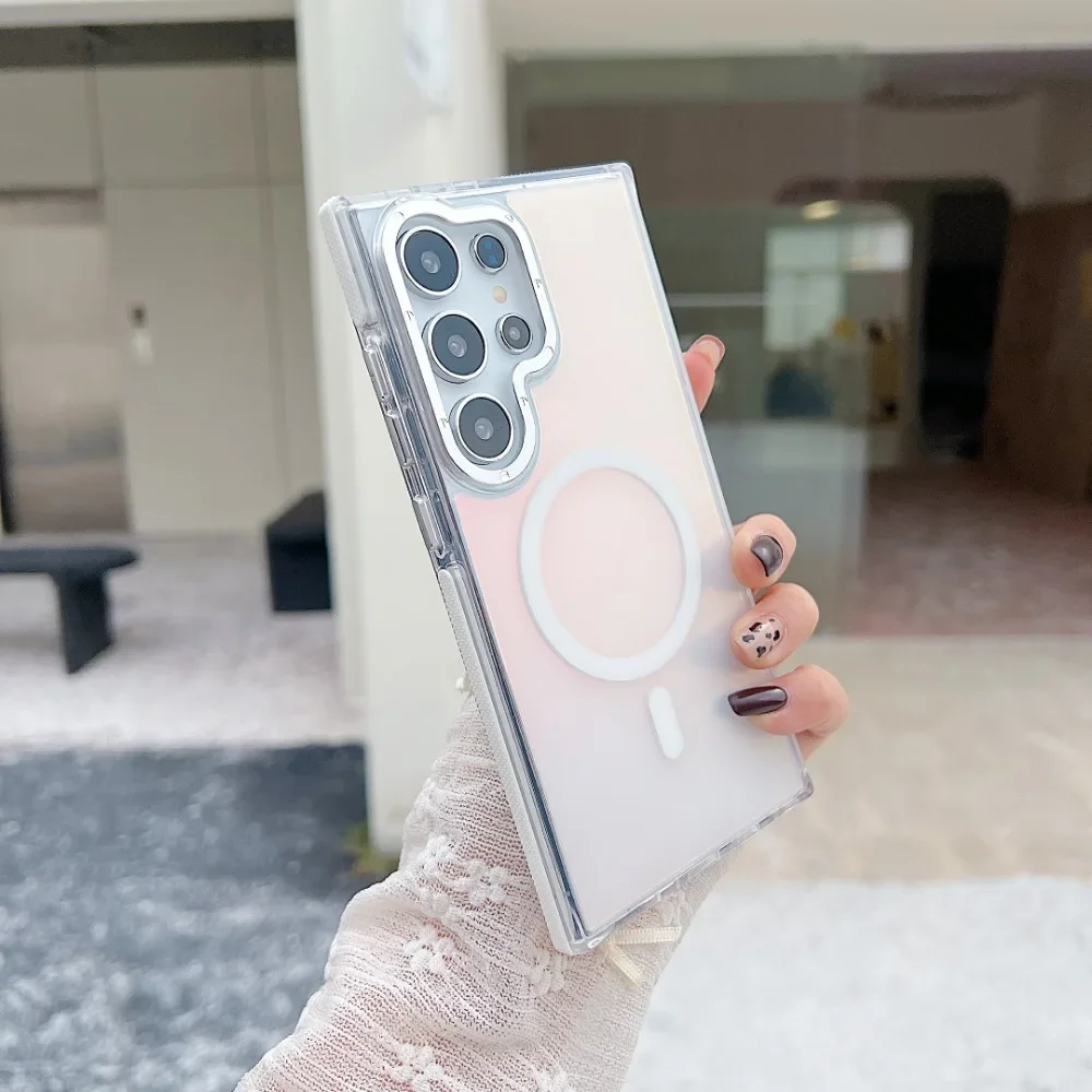 (samsung S23 Fe, Blanco) Funda Para Teléfono Samsung, Compatible Con Carga Inalámbrica, Evita La Decoloración.