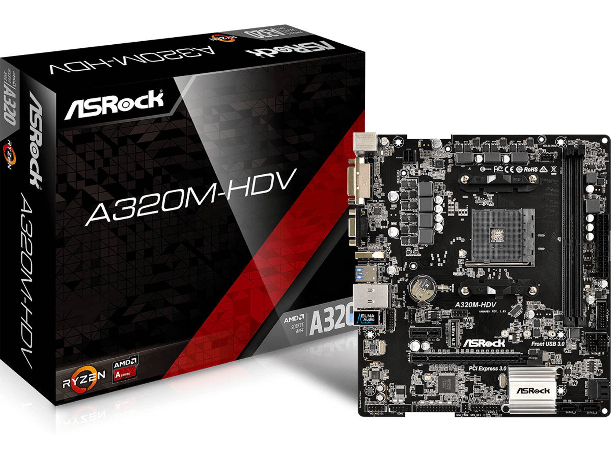 Placa Base ASROCK A320M-HDV (Socket AM4 - AMD A320 - Micro ATX)