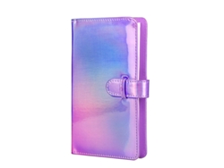 Álbum de fotos Eifson de piel sintética con 96 compartimentos para fotos de 7,6 cm (morado láser)