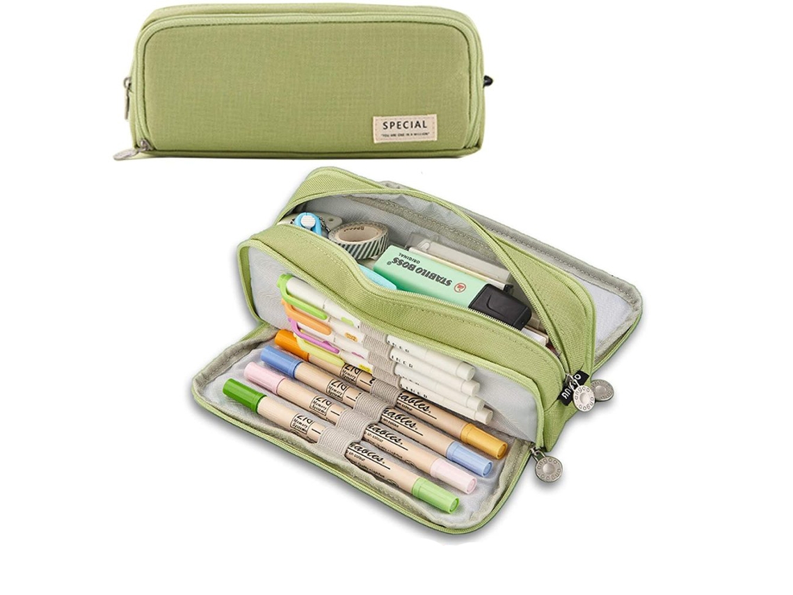 Estuche para lápices de 3 compartimentos de gran capacidad para la escuela y la oficina para adolescentes