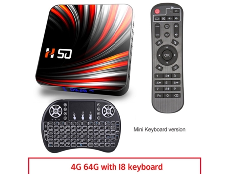 Box Smart Tv Para Android 10,0 4k 4gb 32gb 64gb 3d Video 4 + 64G_enchufe australiano + teclado I8