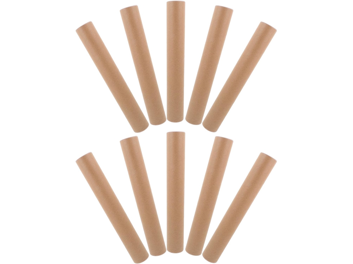 Juego de 10 tubos de cartón marrón para pósteres con 2 tapas, 5 x 30 cm, 1
