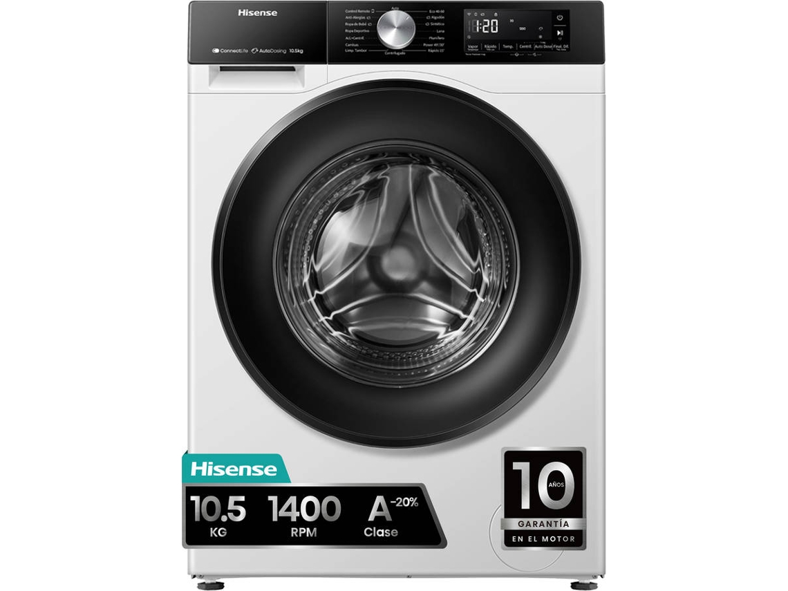 Lavadora HISENSE WF3S1045BW3 (10,5 kg - 1400 RPM - Blanco)