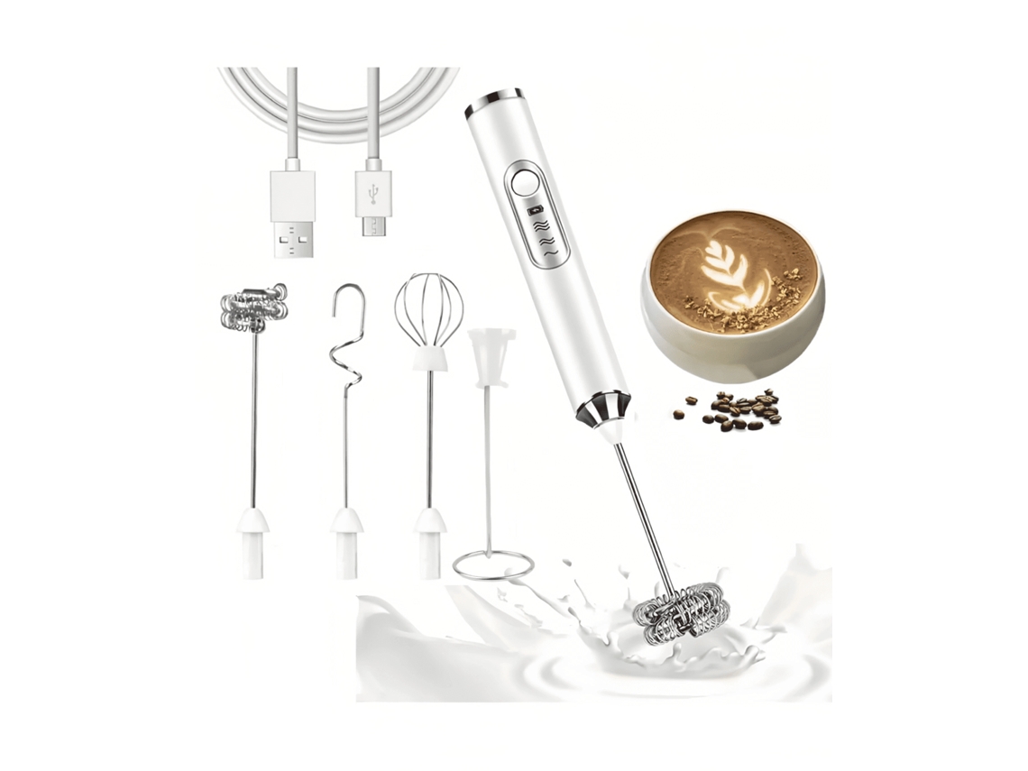 Espumador de leche, batidora eléctrica con tres velocidades ajustables, apta para café, capuchino, chocolate caliente y huevos (claras) Cuich