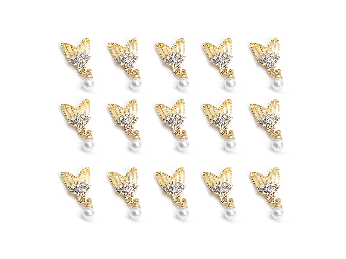 Adornos de uñas de aleación de 15 piezas, lazo de diamante de circonio de estilo de dibujos animados NEVEANCE