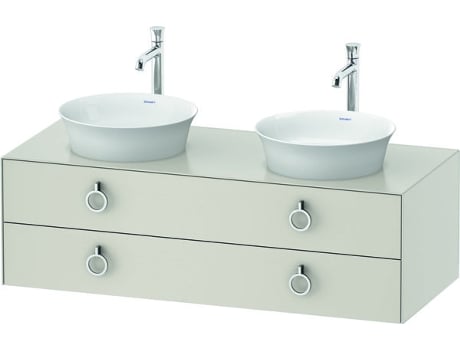 DURAVIT Tulip blanco, mueble de baño colgado en la pared, ancho 1300 x profundidad 550mm, con 2 cajones, con tirador, WT4993B