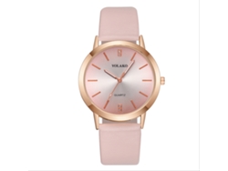 Reloj De Pulsera Casual De Moda Para Mujer, Sencillo, Con Correa De Pu Y Movimiento De Cuarzo, Oro Rosa.