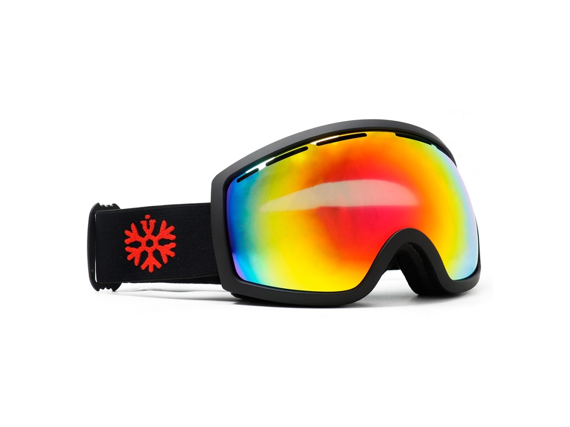Gafas de esquí / Gafas de snowboard negras - Cristal de espejo rojo IVOL