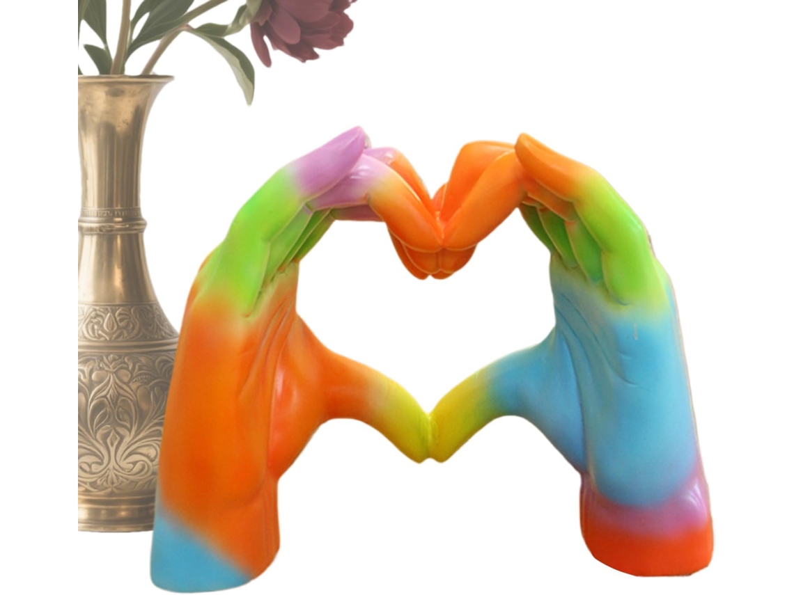 Estatua De Mano Escultura Arco Ris En Forma Coraz N Decoraci Amor Figura Coleccionable Para La Del Hogar Sala Estar