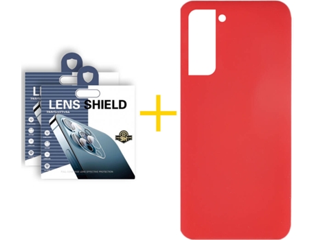 Carcasa + 2 Protectores de Cámara para Samsung Galaxy S22 Plus 5G SKYHE Rojo