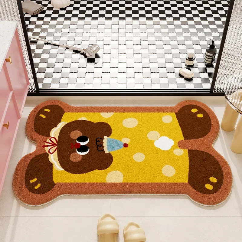 (estilo 11 60x90cm) Bonita Alfombra De Baño Con Dibujos Animados, Absorbente Y Suave
