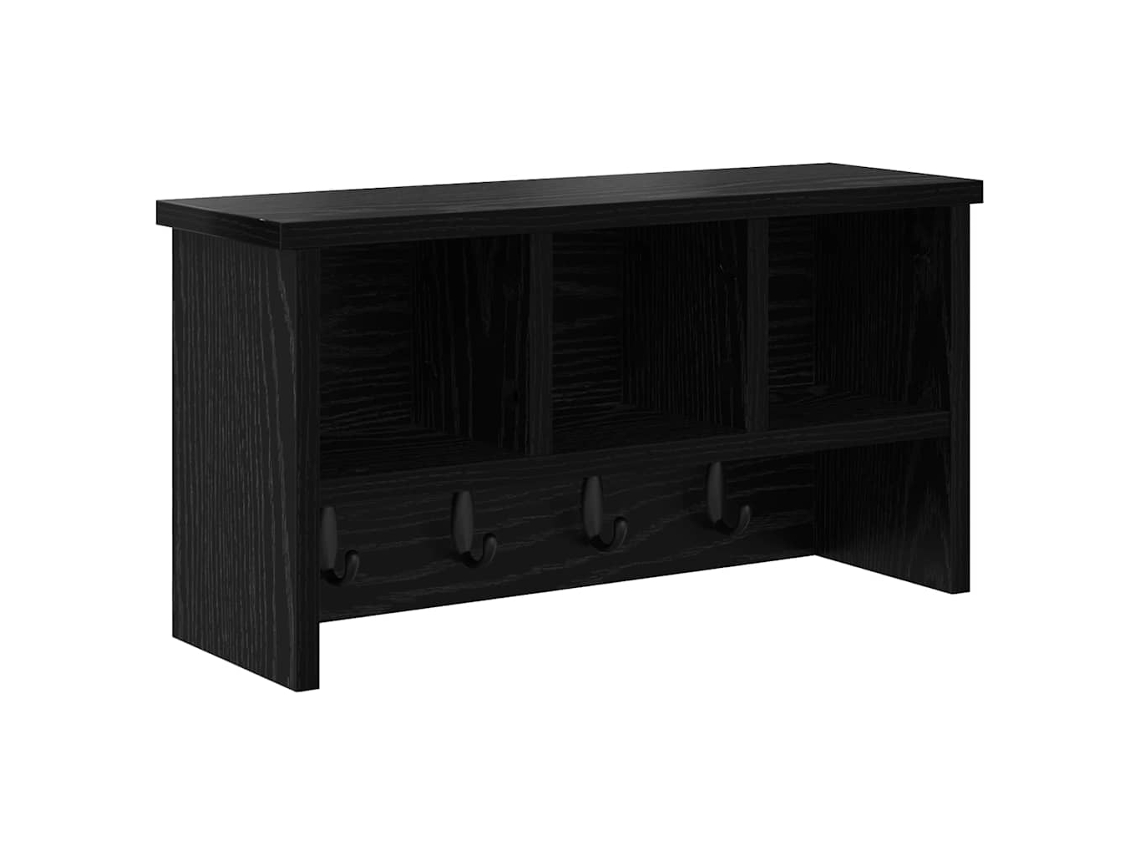 Maison Exclusive - Perchero De Pared Con Estante Roble Negro 50 X 16 X 26 Cm