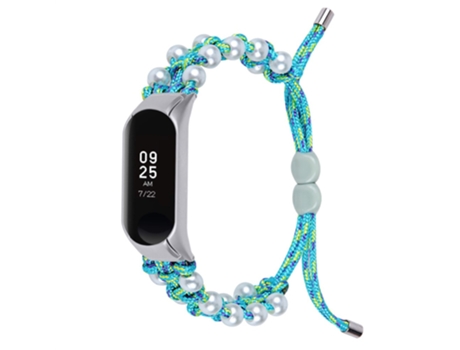 Correa de nailon tejido de perlas ajustable para Xiaomi Mi Band 7 - azul